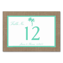 Tarjeta De Mesa La colección de bodas de palmeras tropicales