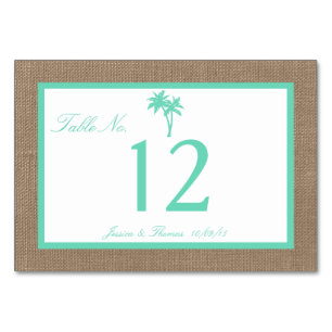 Tarjeta De Mesa La colección de bodas de palmeras tropicales