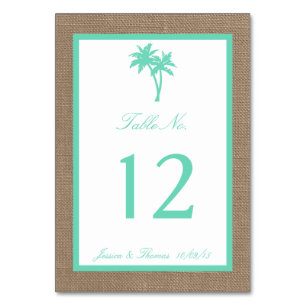 Tarjeta De Mesa La colección de bodas de palmeras tropicales