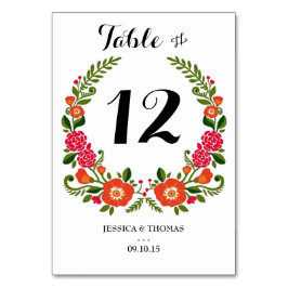 Tarjeta De Mesa La colección de Bodas de verano de Bohemia