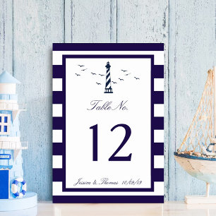 Tarjeta De Mesa La colección de Bodas del faro náutico