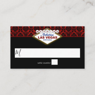 Tarjeta De Mesa La colección de Bodas Purpurinas Damask Las Vegas