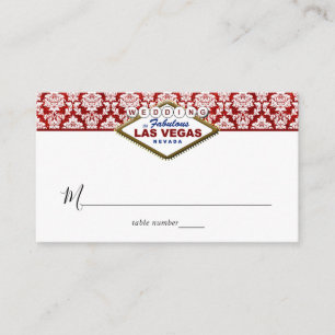 Tarjeta De Mesa La colección de Bodas Purpurinas Damask Las Vegas