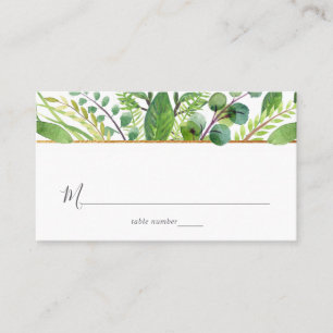 Tarjeta De Mesa La colección de Bodas verdes y dorados