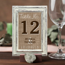 Tarjeta De Mesa La colección de cuadros blancos rústicos y Bodas B