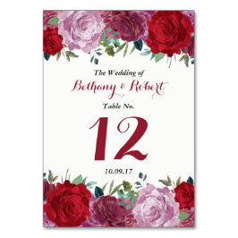 Tarjeta De Mesa La colección romántica de Bodas florales