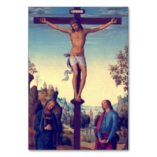 Tarjeta De Mesa La Crucifixión con la Virgen de Pietro Perugino