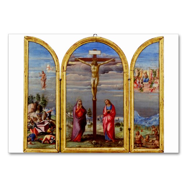 Tarjeta De Mesa La crucifixión de Francesco Granacci (Anverso)