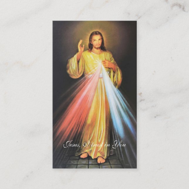 Tarjeta De Mesa La divina misericordia de Jesús Chaplet Católico R (Anverso)
