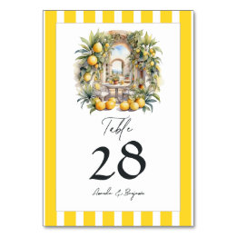 Tarjeta De Mesa "La Dolce Vita" Limonero Boda Italiana