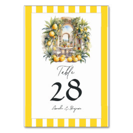 Tarjeta De Mesa "La Dolce Vita" Limonero Boda Italiana