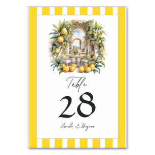 Tarjeta De Mesa "La Dolce Vita" Limonero Boda Italiana