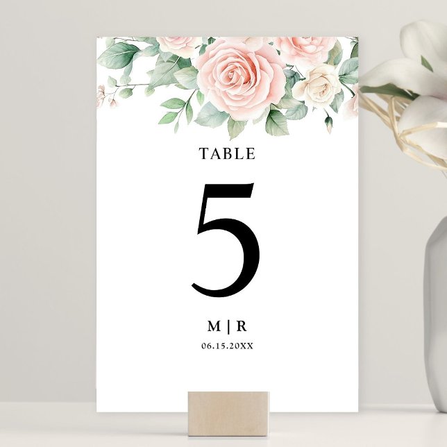 Tarjeta De Mesa La elegante boda de Rubor Roses Rosa (Subido por el creador)