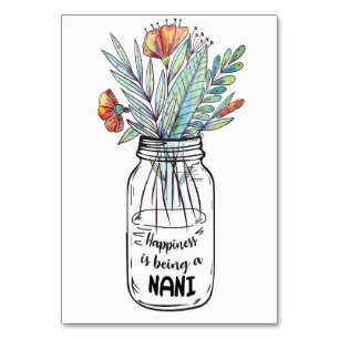 Tarjeta De Mesa La felicidad del arte de la esposa es ser una Nani