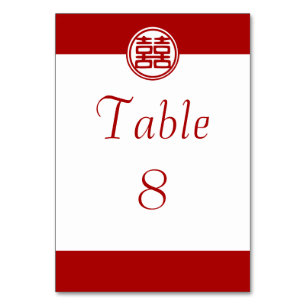 Tarjeta De Mesa La felicidad doble roja oscura - redonda