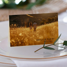 Tarjeta De Mesa La gracia de la hora de oro, foto y Boda floral