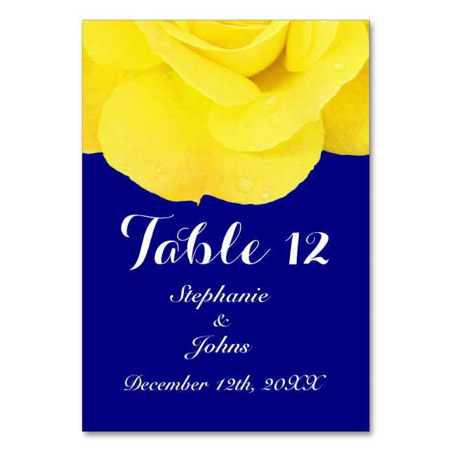 Tarjeta De Mesa La Marina Rosa Amarilla Azul Cute Único Guay De Mo (Anverso)