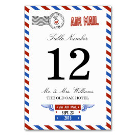 Tarjeta De Mesa La moderna colección de Bodas de Airmail