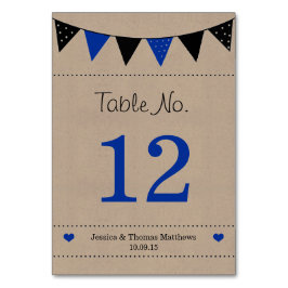 Tarjeta De Mesa La moderna colección de Bodas de Bunting Blue