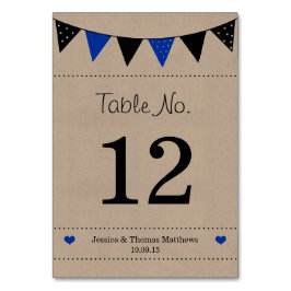 Tarjeta De Mesa La moderna colección de Bodas de Bunting Blue