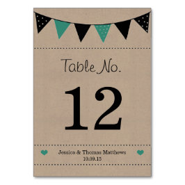 Tarjeta De Mesa La moderna colección de Bodas turquesa