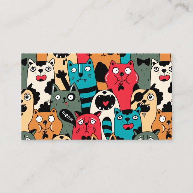 Tarjeta De Mesa La multitud de gatos (Anverso)