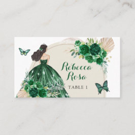 Tarjeta De Mesa La princesa verde esmeralda del Boho Quinceañera