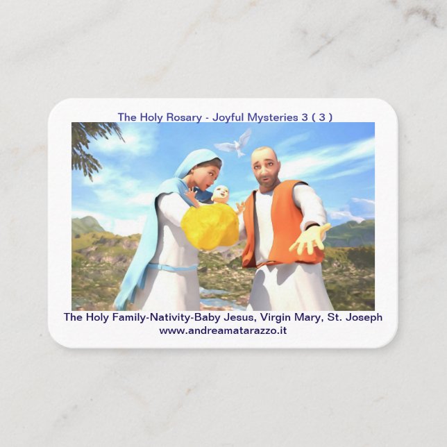 Tarjeta De Mesa La Sagrada Familia - La Natividad Sagrada (Anverso)