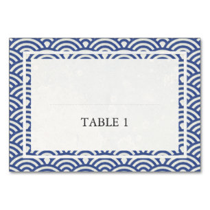 Tarjeta De Mesa La Seigaiha Japonesa Estilizó Las Olas Elegantes B