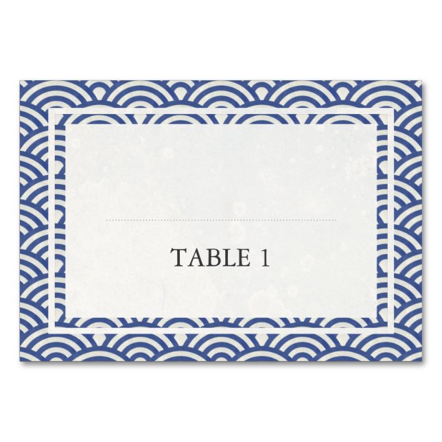 Tarjeta De Mesa La Seigaiha Japonesa Estilizó Las Olas Elegantes B (Anverso)
