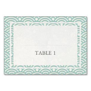 Tarjeta De Mesa La Seigaiha Japonesa Estilizó Las Olas Elegantes B