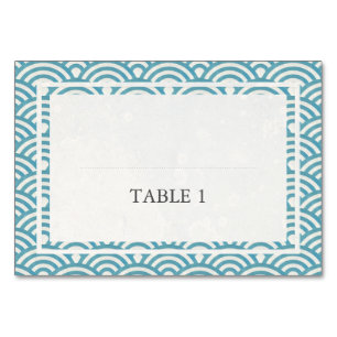 Tarjeta De Mesa La Seigaiha Japonesa Estilizó Las Olas Elegantes B