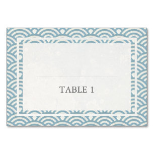 Tarjeta De Mesa La Seigaiha japonesa ondea una elegante boda