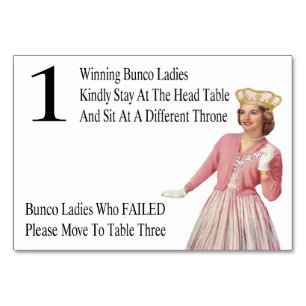 Tarjeta De Mesa La tabla divertida de Bunco carda a la reina #1