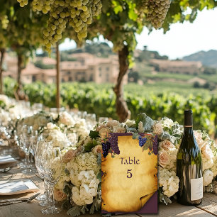 Tarjeta De Mesa La uva de Boda de invierno vierte papel rústico