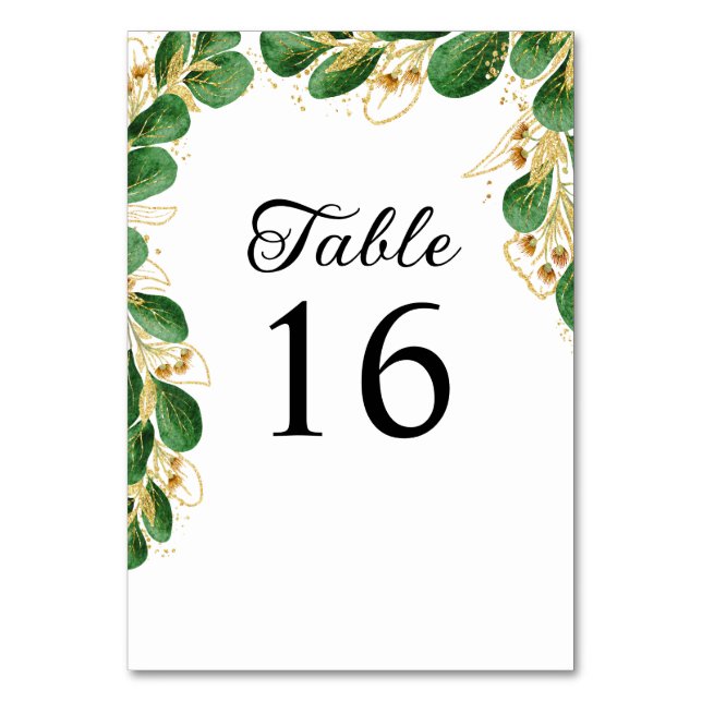 Tarjeta De Mesa La vegetación y la elegancia de la hoja de oro (Anverso)