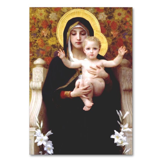 Tarjeta De Mesa La Virgen de los Lirios (Anverso)