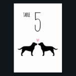 Tarjeta De Mesa Labrador negro recupera perros recepción de bodas<br><div class="desc">Labrador negro Recupera las siluetas de novia y novio con corazón. Una tarjeta de mesa de la recepción de bodas para los amantes del Black Lab. Cada tarjeta debe numerarse y añadirse al carrito por separado. Visita el mundo doodle de Jenn para ver más tarjetas de mesa de raza de...</div>