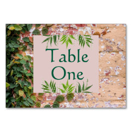 Tarjeta De Mesa Ladrillos pintados Green Ivy Bodas