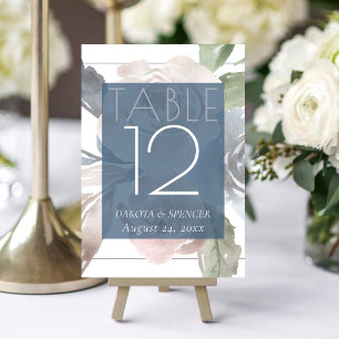 Tarjeta De Mesa Lago Misty Agradable Floral de pizarra húmeda su