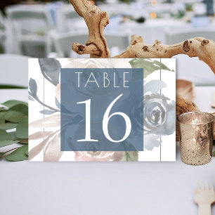 Tarjeta De Mesa Lago Misty Agradable Floral de pizarra húmeda su