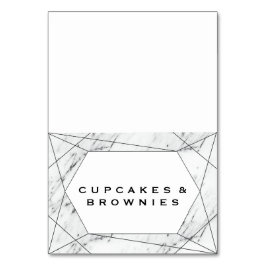 Tarjeta De Mesa Láminas de alimentos para bufés de mármol geométri