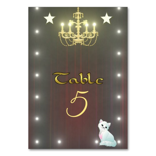 Tarjeta De Mesa Lámpara dorada (Anverso)