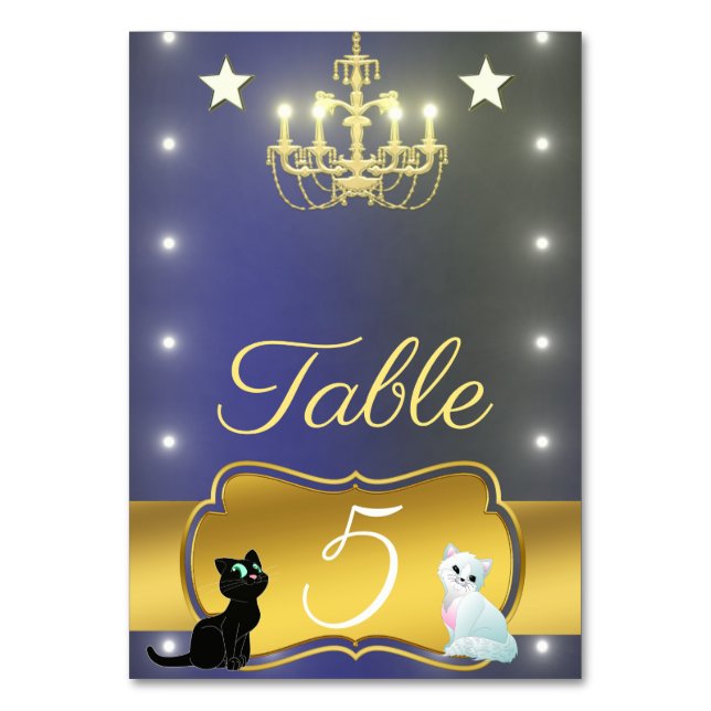 Tarjeta De Mesa Lámpara dorada (Anverso)