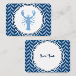 Tarjeta De Mesa Langosta azul náutico costero 