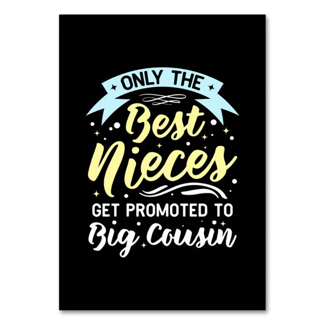 Tarjeta De Mesa Las Mejores Niñas Se Promocionan A Gran Primo (Anverso)