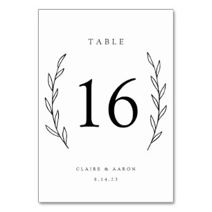 Tarjeta De Mesa Laurel Wreath Boda Set Números de tabla