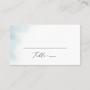 Tarjeta De Mesa Lavado de color de agua Boda plano azul