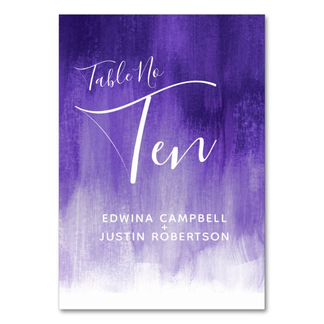 Tarjeta De Mesa Lavado púrpura abstracto cuadro de arte moderno nú (Anverso)