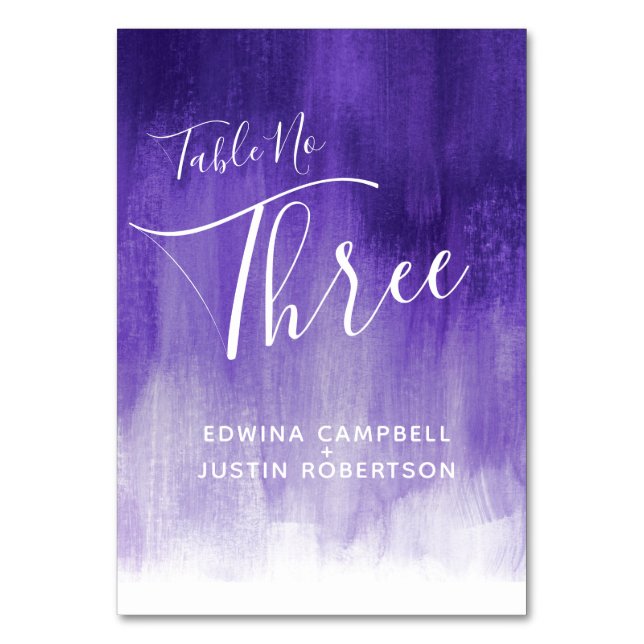 Tarjeta De Mesa Lavado púrpura abstracto mesa de arte moderno núme (Anverso)
